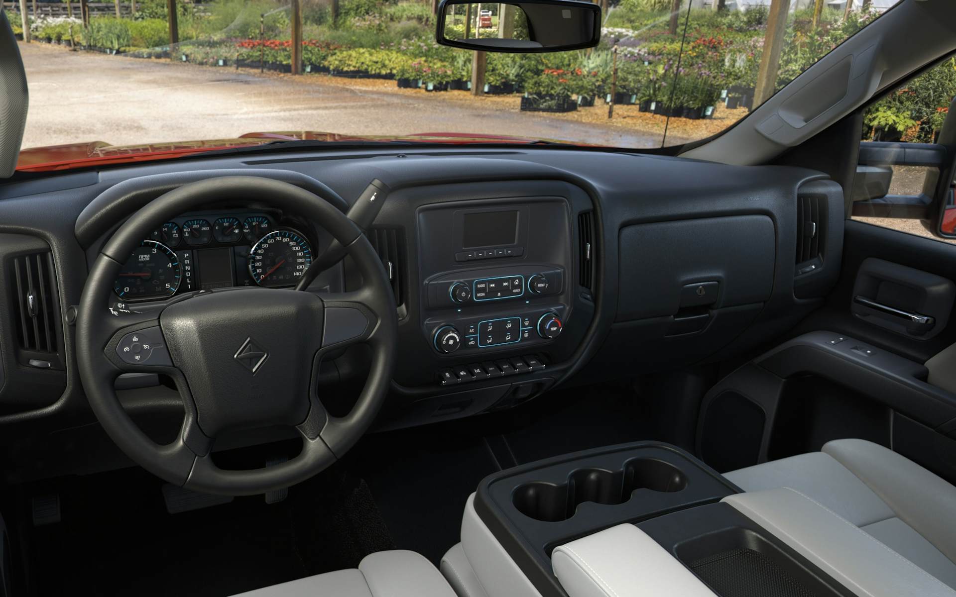 The interior of a car