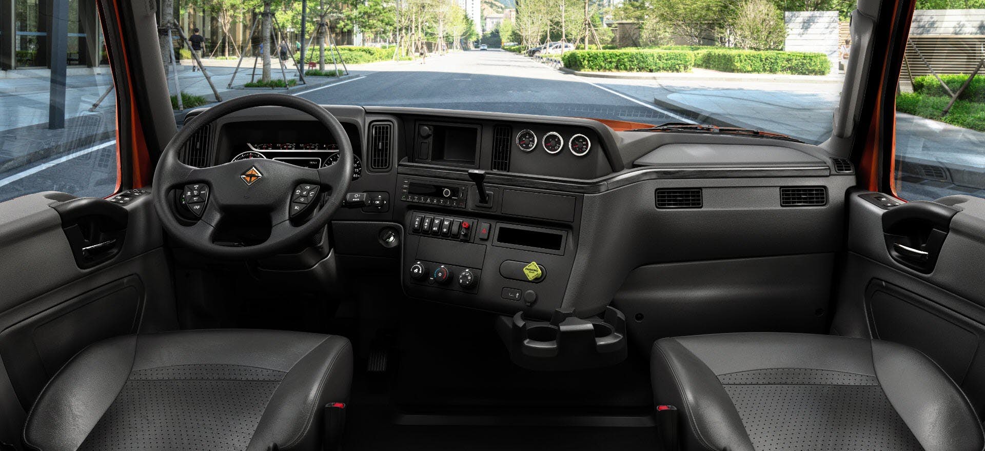 The inside of a vehicle