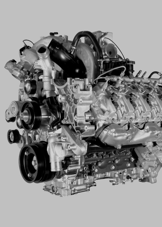 A close-up of a car engine