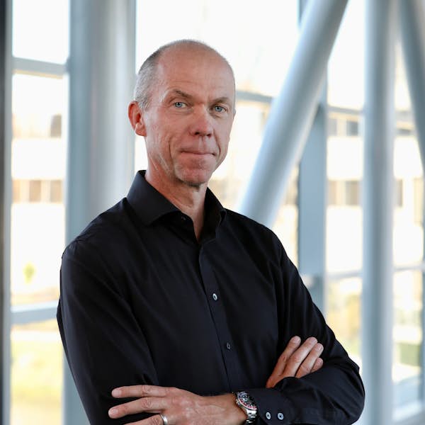 A person wearing a black shirt