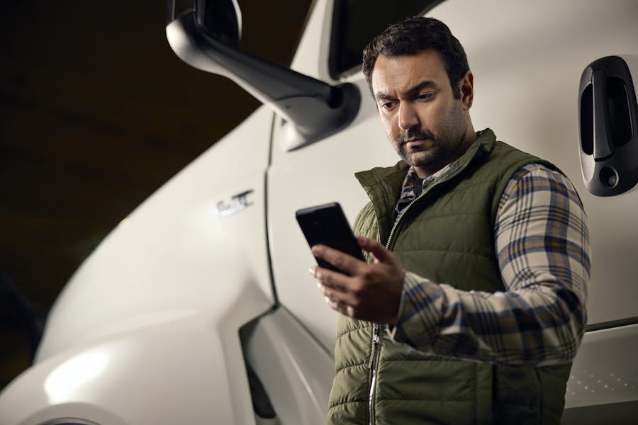 A person looking at a phone