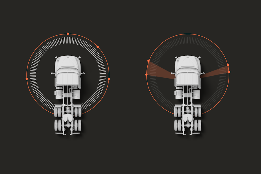 A top view of a truck